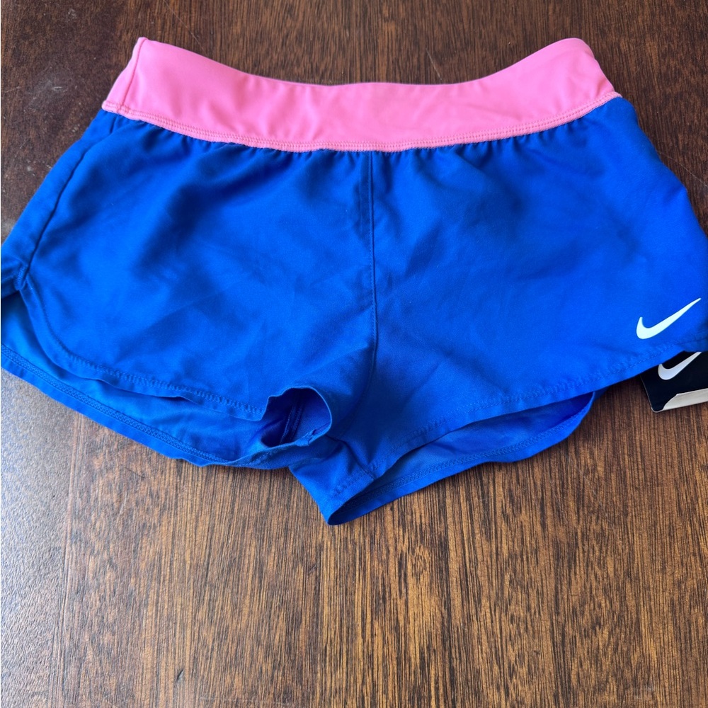 Nike Royal Blue Shorts with Pink Waistband